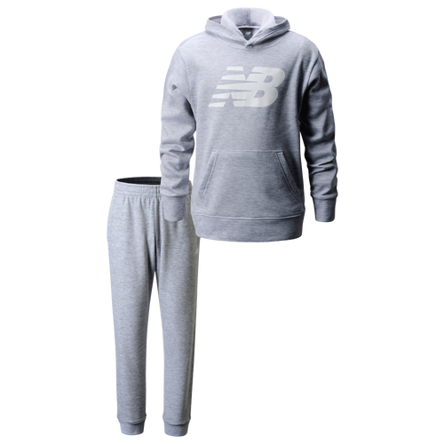 

Boys Preschool New Balance New Balance Logo Fleece Hoodie Jogger Set - Boys' Preschool Grey/Grey Size 7