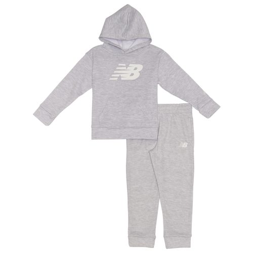 

Boys New Balance New Balance Logo Fleece Hoodie Jogger Set - Boys' Toddler Grey/Grey Size 4T