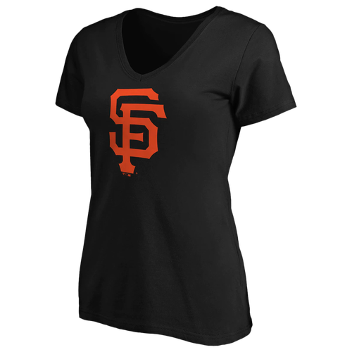 

Fanatics Womens San Francisco Giants Fanatics Giants Core Official Logo V-Neck T-Shirt - Womens Black/Black Size M