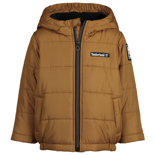 

Boys Timberland Timberland Puffer Coat - Boys' Grade School Wheat/Wheat Size S