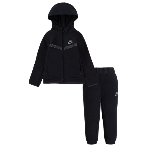 GIRLS - Nike Tech Fleece Set - Black/White