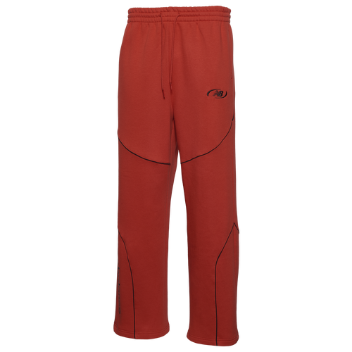 New Balance Trackside Open Hem Pants - New Balance Hot Tomato/Black Piping