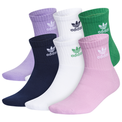 Adult - adidas Originals Trefoil Pastel 6PK Quarter Socks - Purple/Violet/Green