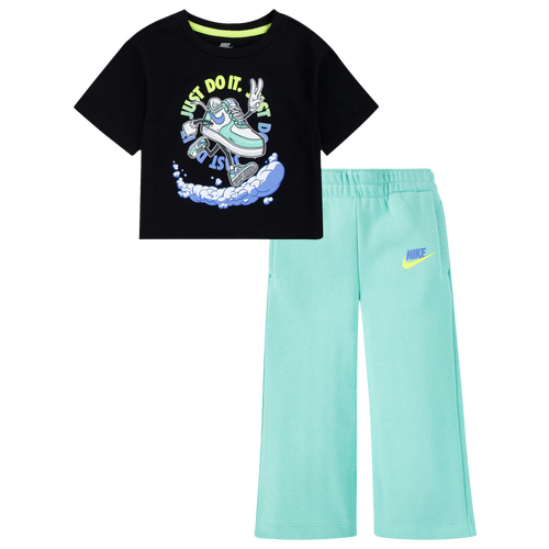 

Nike Girls Nike NSW Best Foot Forward Wide Leg Pants Set - Girls' Toddler Emerald Rise/Emerald Rise Size 4T