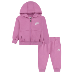 Girls' Infant - Nike LBR Full-Zip Club Set - White/Magic Flamingo