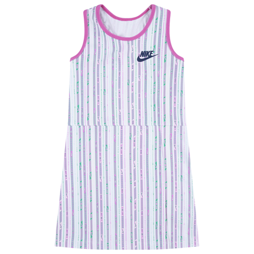 

Girls Nike Nike Happy Camper AOP Dress - Girls' Toddler White/Pink Size 2T