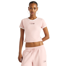 Women's - New Balance Trackside Ringer T-Shirt - Pink Chalk