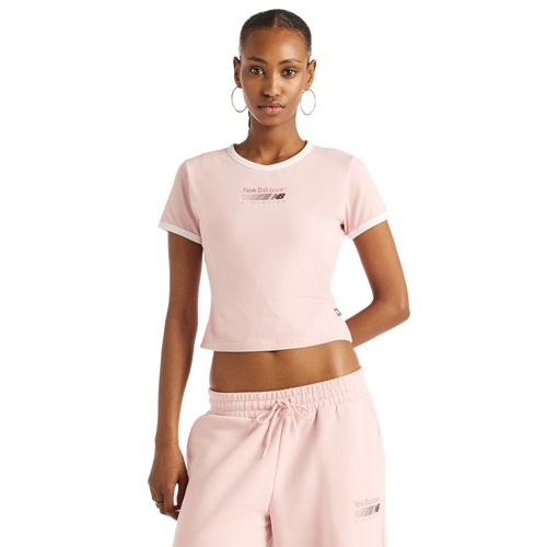  - New Balance Trackside Ringer T-Shirt - Pink Chalk