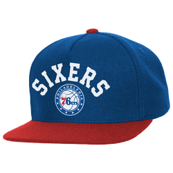 Adult - Mitchell & Ness 76ers Rev Underarch Snap Cap - Royal/Red