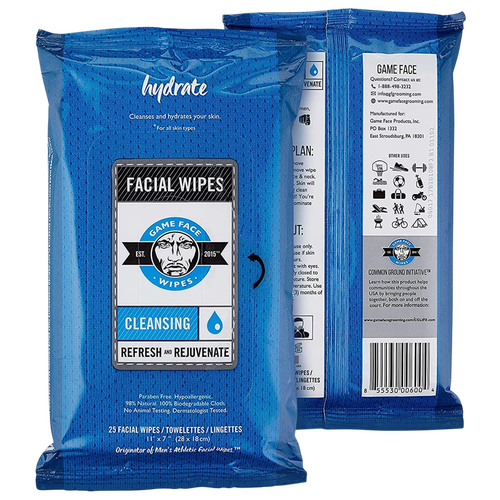 

Game Face Mens Game Face Cleansing Facial Wipes - Mens Blue/White Size One Size