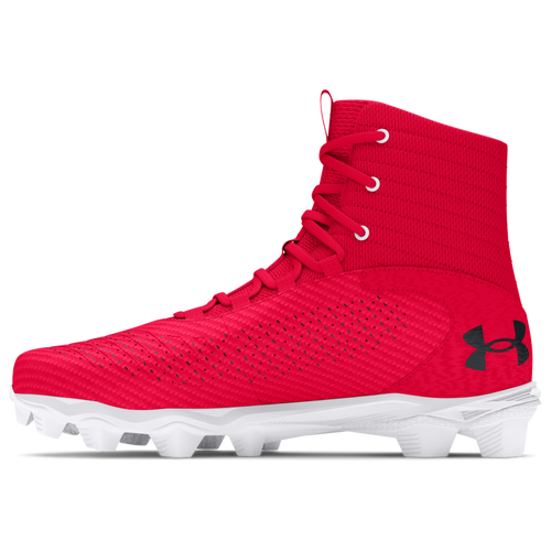Red and black under armour football cleats sales