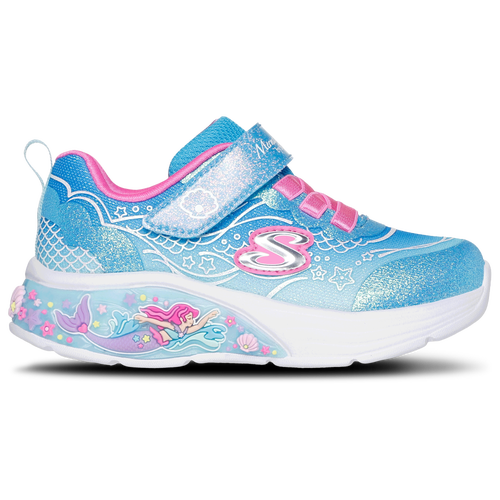 Skechers Kids' My Dreamers Lil Mermaid Light-up Sneaker In Blue/multi