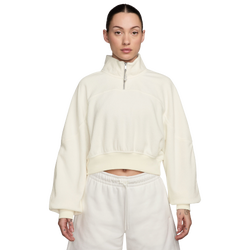 Women's - Jordan Flight Fleece  Seasonal Quarter-Zip - White/White
