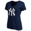 Fanatics Yankees Core Official Logo V-Neck T-Shirt - Women's Navy/Navy