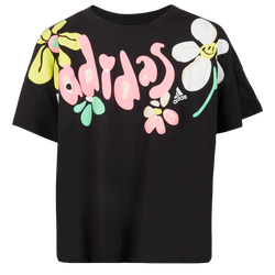 Girls' Grade School - adidas Floral Print T-Shirt - Black/Multi