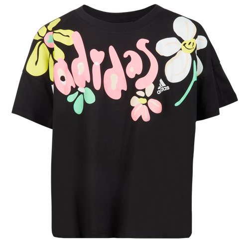 

Girls adidas adidas Floral Print T-Shirt - Girls' Grade School Multi/Black Size XL