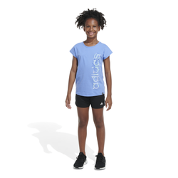 Girls' Grade School - adidas Side Logo T-Shirt - Blue Fusion/White