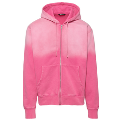 Pour hommes - LCKR Chandail à capuchon avec glissière pleine longueur d’aspect usé - Rose choquant