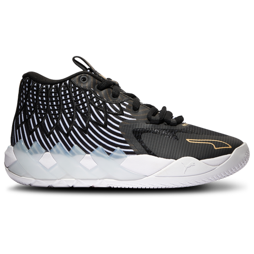 Puma Boys MB.01 50th Basketball Shoes White Black Gold Size 04.5