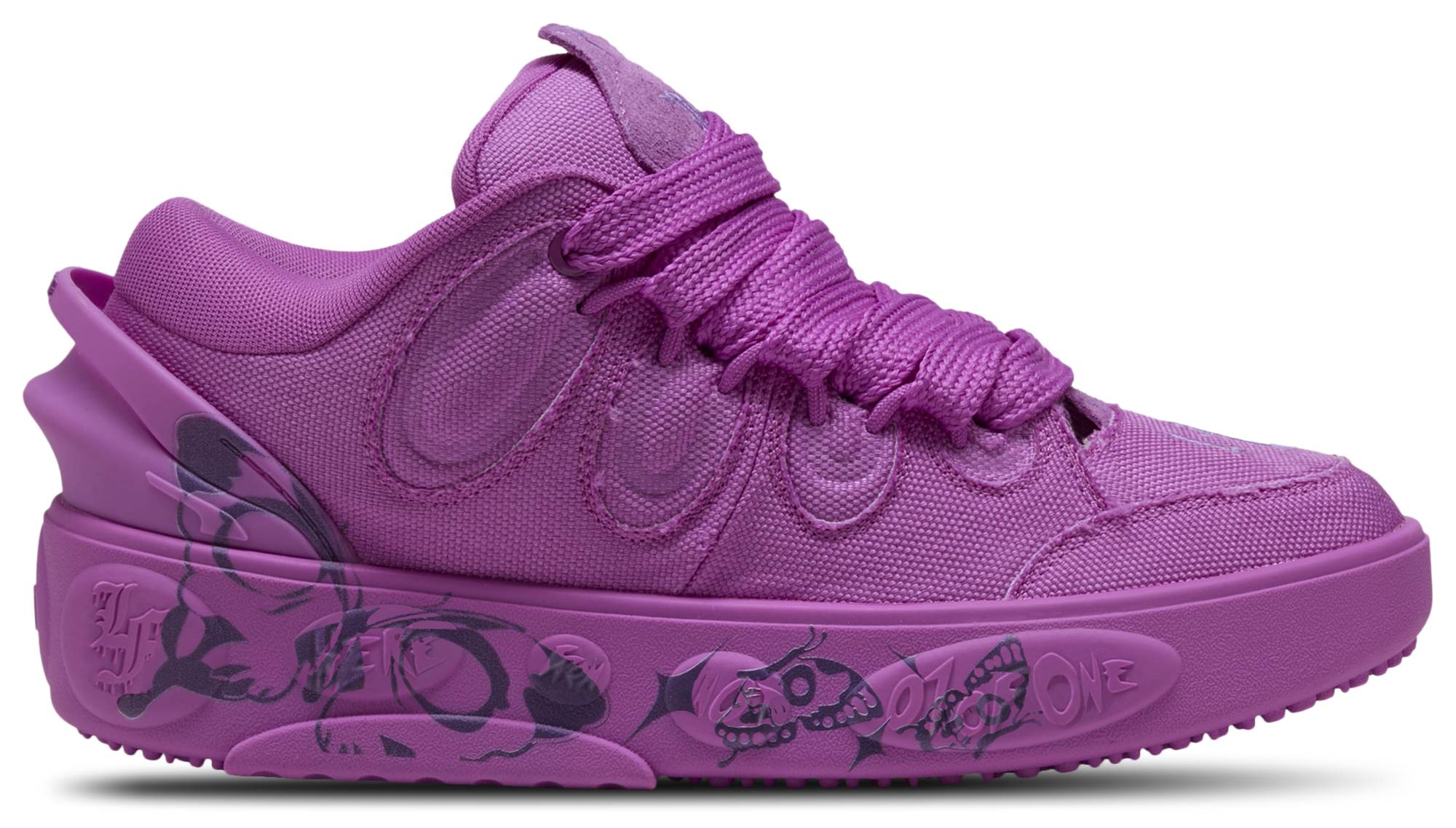 PUMA★LaFrance Butterflyグラフィック パープルスニーカー PUMA HOOPS x LAFRANCÉ Butterfly Sneakers | PUMA