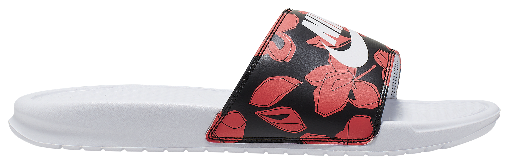 red white nike slides