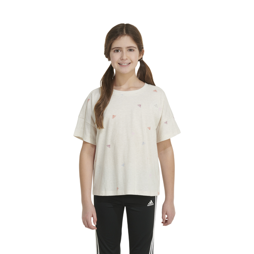 

Girls adidas adidas Printed Loose Box T-Shirt - Girls' Grade School White/Multi Size M