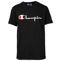 Boys' Grade School - Champion Script Tee - Black/White