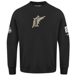 Men's - Pro Standard Marlins Champs Drop Shoulder Crew - Black/Multi