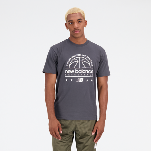

New Balance Mens New Balance Hoops Graphic T-Shirt - Mens Black/Black Size L