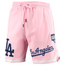 Pro Standard Dodgers Logo Club Shorts - Men's Pink