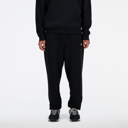 Men's - New Balance French Terry Stacked Logo Joggers  - Black/White