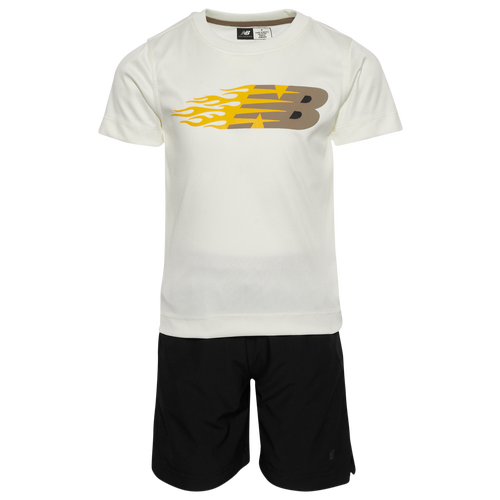

Boys Preschool New Balance New Balance T-Shirt Woven Short Set - Boys' Preschool Sea Salt/Black Size 7