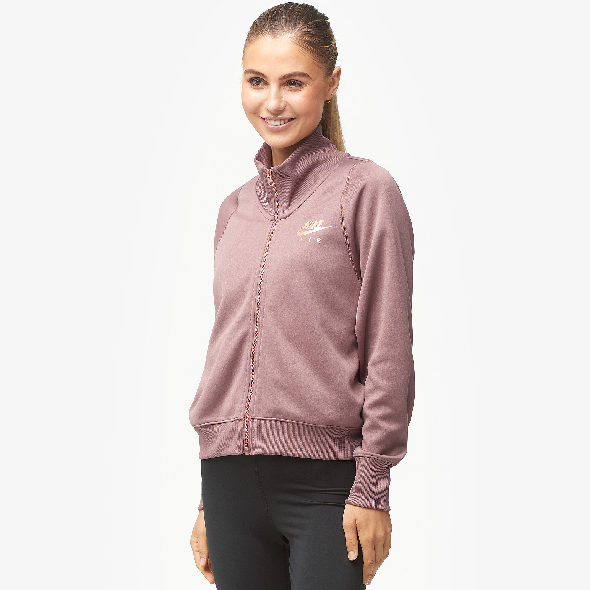 nike rose gold metallic air track jacket