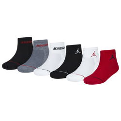 Boys' Grade School - Jordan 6PK Quarter Socks - White/Black/Red