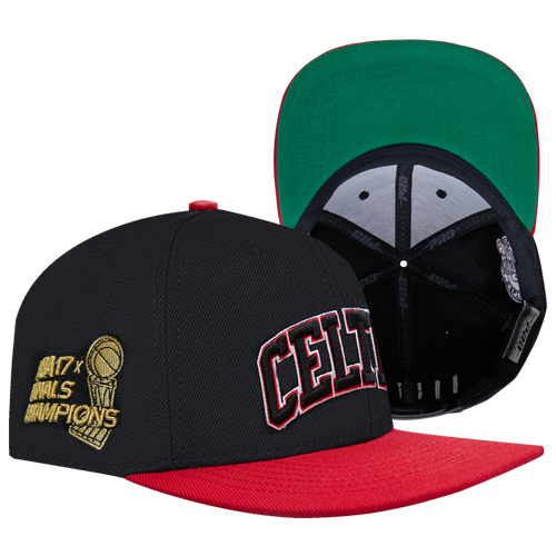 

Pro Standard Pro Standard Celtics Half Court Wool Snapback Hat - Adult Black/Red/Black Size One Size