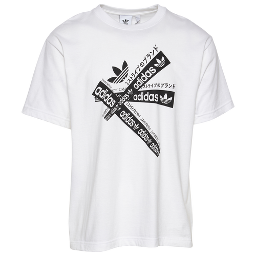 

adidas Originals Mens adidas Originals Taped T-Shirt - Mens White/Black Size S