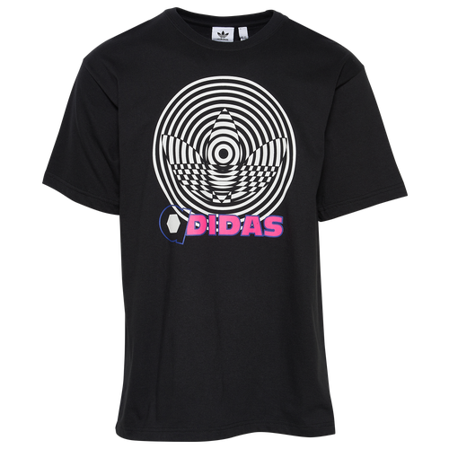 

adidas Originals Mens adidas Originals GITD Trefoil T-Shirt - Mens Black/White Size S