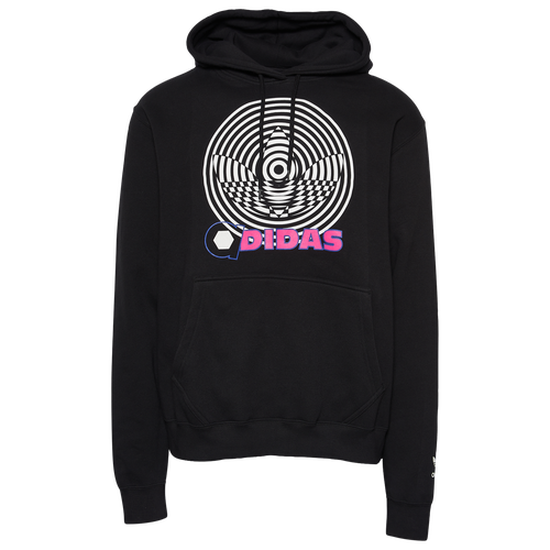 

adidas Originals Mens adidas Originals Glow in the Dark Circle Logo Hoodie - Mens Black/White Size S