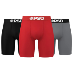 Men's - PSD Solid Briefs 3 Pack Underwear - Gray/Red