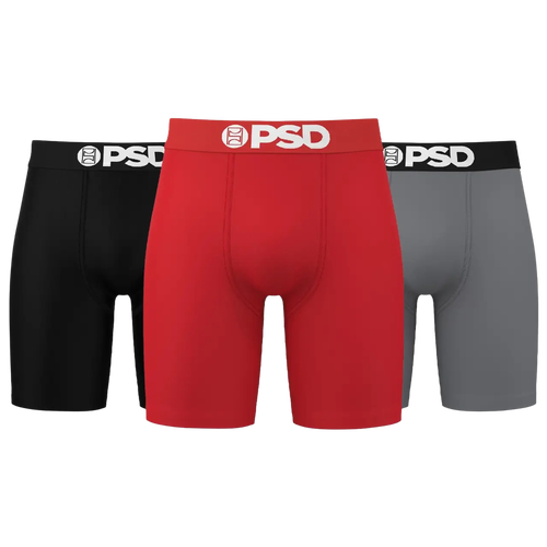  - PSD Solid Briefs 3 Pack Underwear - Gray/Red