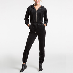 Women's - Juicy Couture Velour Jumpsuit - Black/Black