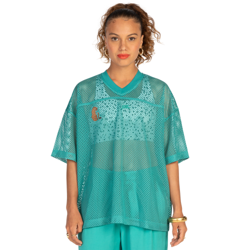 

Melody Ehsani Womens Melody Ehsani You See Me Mesh Jersey Top - Womens Green Size XL