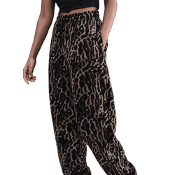 Women's - Nike NSW Phoenix Fleece All Over Print Pants - Black/Brown