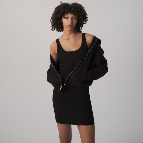 

Cozi Womens Cozi Perfect Ribbed Knit Dress - Womens Ultra Black Size XS