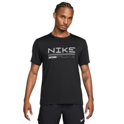 Men's - Nike Winter Miler Short Sleeve Top - Black/Silver