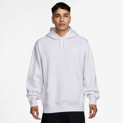 Men's - Nike Club Pullover Hoodie  - Birch Heather/Black/White