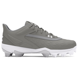 Boys' Grade School - Under Armour Leadoff Low RM JR 3.0 - Baseball Gray/Baseball Gray/White