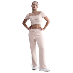 Women's - Nike NSW Phoenix  Boucle Short Sleve Crop T-Shirt - Pink/Pink