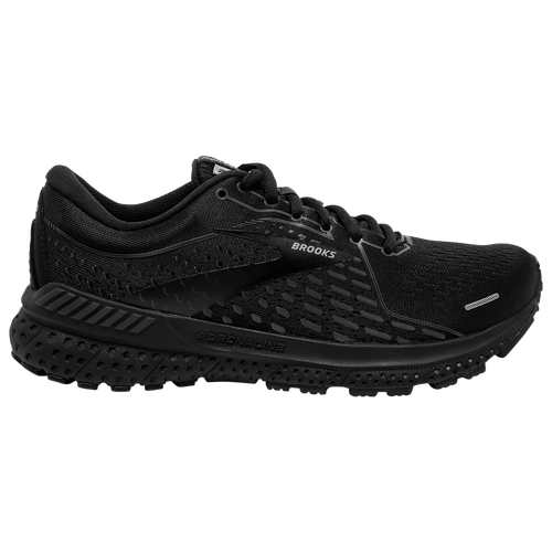 Brooks Women's Wide Width Adrenaline Gts 21 Running Sneakers From Finish Line In Black/black