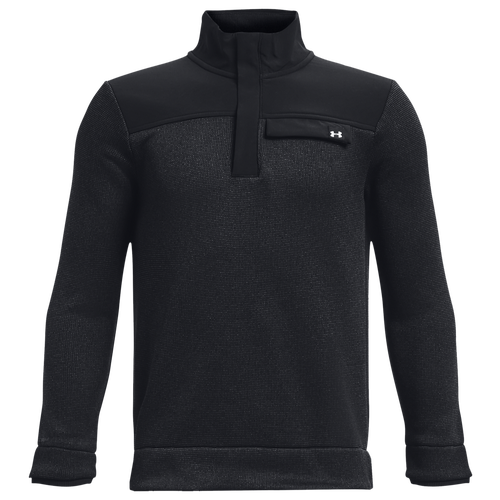 

Boys Under Armour Under Armour Sweaterfleece Half-Zip - Boys' Grade School Black/Halo Gray Size S